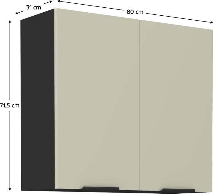 Felső szekrény, kasmír/fekete, ARAKA 80 G-72 2F