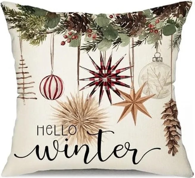 Karácsonyi párnahuzat BOHO WINTER 45x45 cm, krém