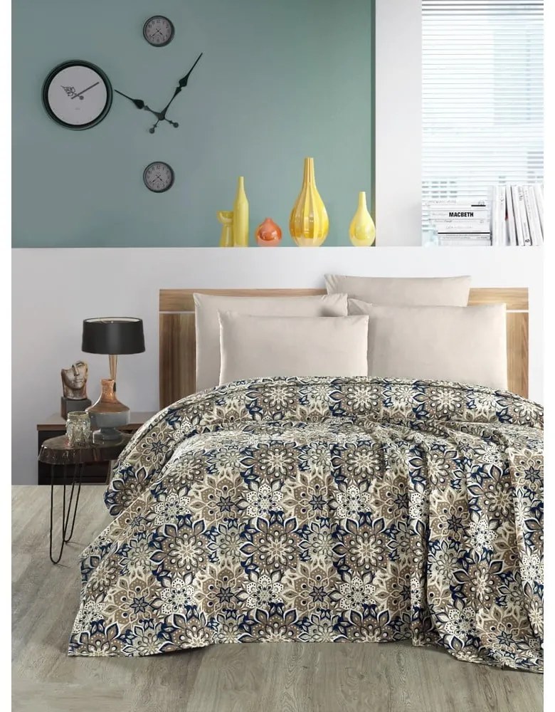 Barna pamut ágytakaró 200x230 cm Pique – Mila Home