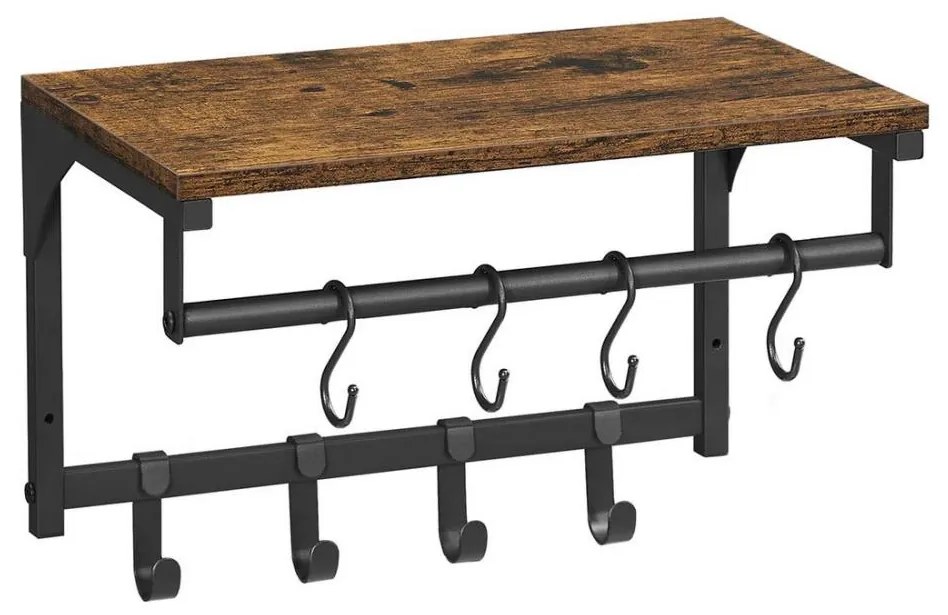 NATE fali fogas polccal, barna/fekete