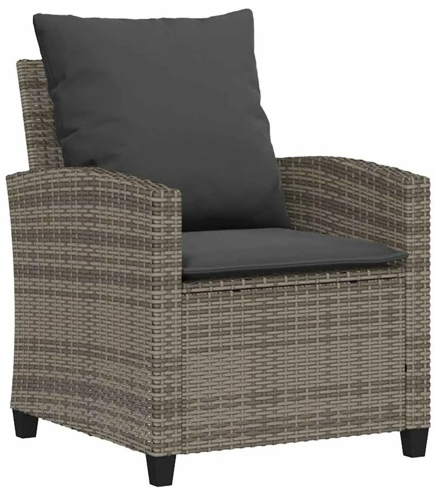 4 részes szürke polyrattan kerti ülőgarnitúra párnákkal
