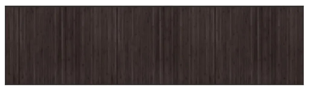négyszögletű sötétbarna bambusz szőnyeg 80 x 300 cm
