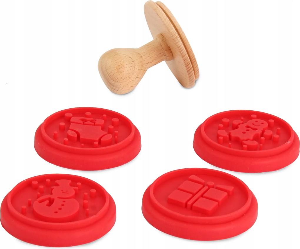 Mézeskalács/Sütemény Kiszedők/Formák Karácsonyi Fa Pecséttel Fa Nyéllel