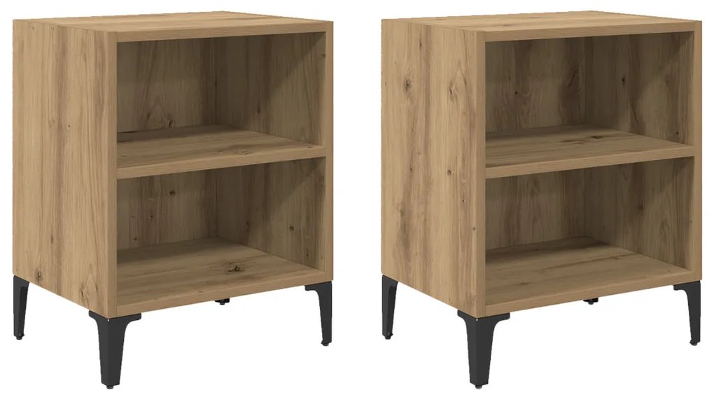 Éjjeli Szekrények 2 db Kézműves tölgy 40x30x50 cm Mérnöki fa