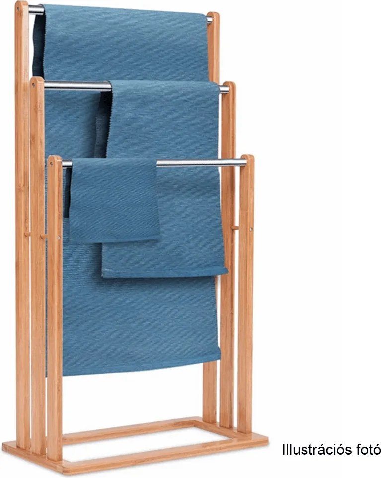 Törülközőtartó, bambusz/fehér, KOMO NEW