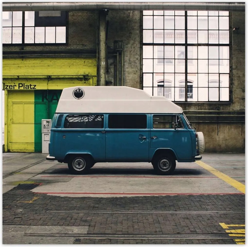 Poszterek 140x140 Kék busz Autó