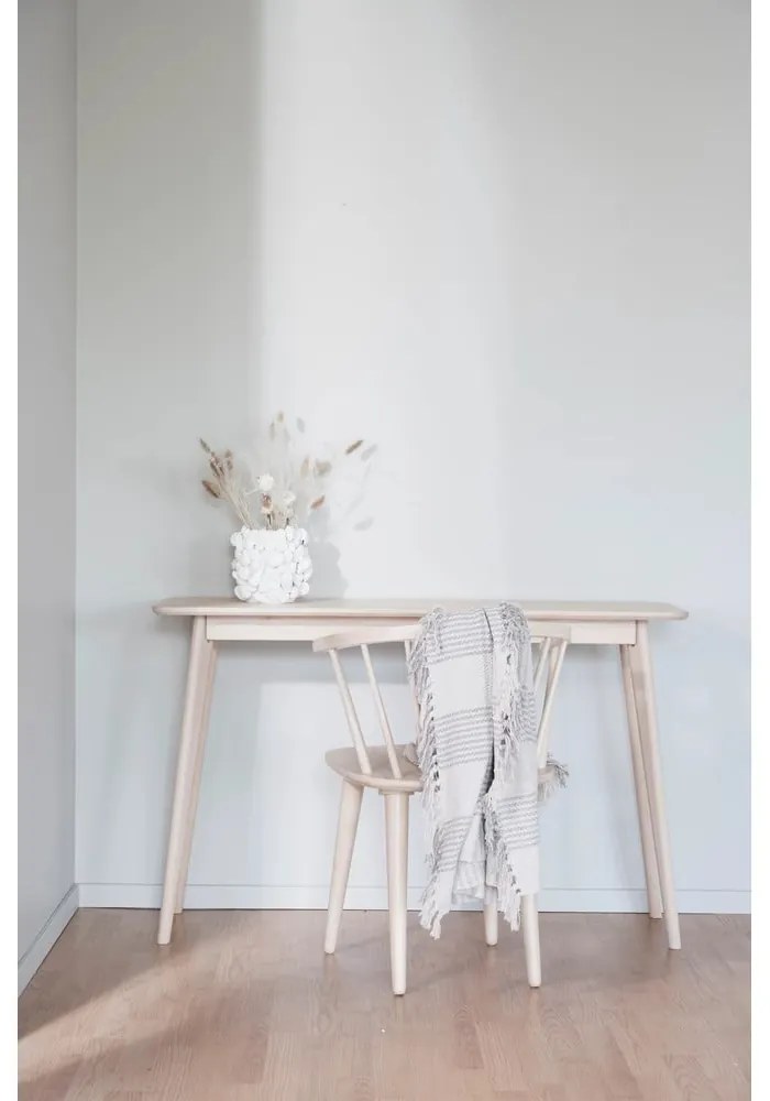 Natúr színű konzolasztal tölgyfa dekorral 120x40 cm Yumi - Rowico