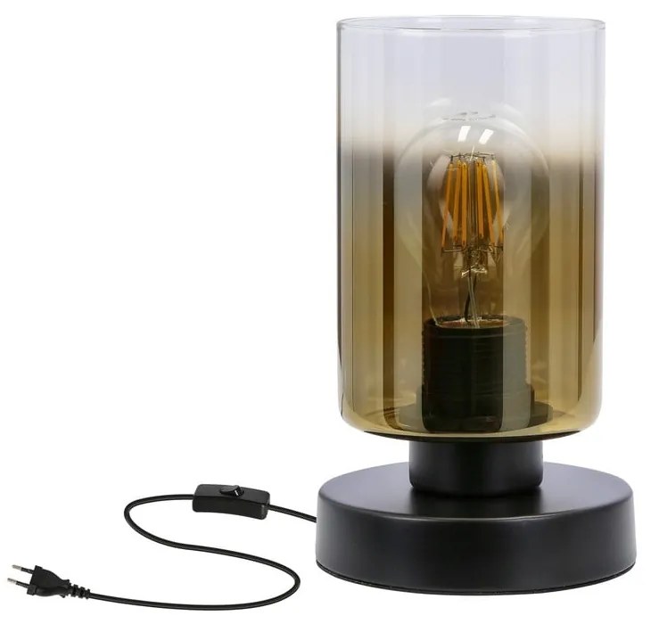 Fekete asztali lámpa üveg búrával (magasság 20 cm) Aspra – Candellux Lighting
