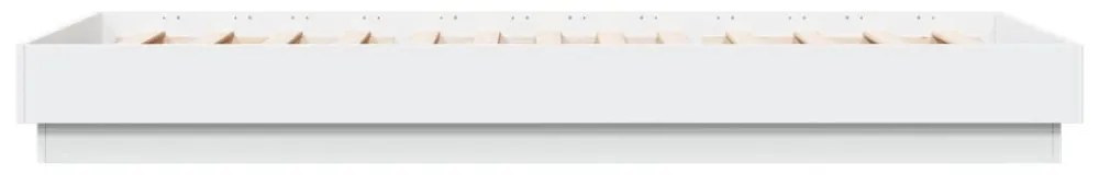 fehér ágykeret LED-világítással 90 x 200 cm