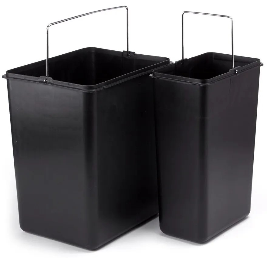 Matt ezüstszínű acél szelektív pedálos szemetes 18+8 l Tri Selectif – MSV