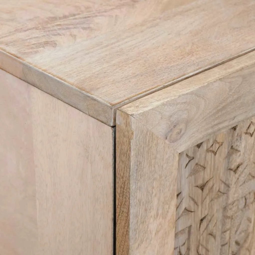 Magasfiú fiókkal polcokkal Fehér 60 x 33 x 100 cm tömör mangófa