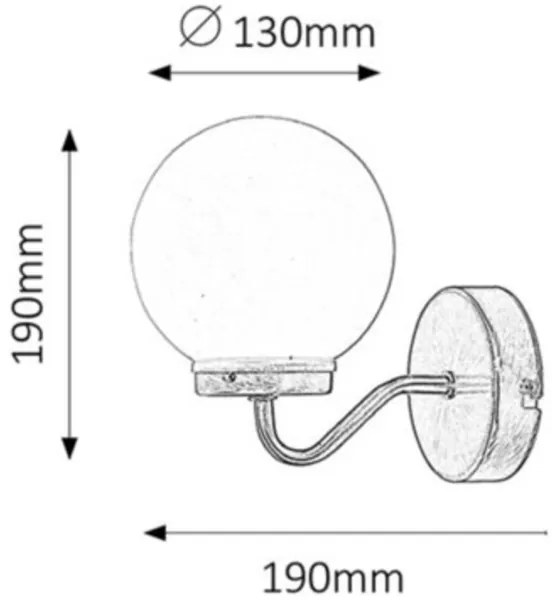 Rabalux 1302 - Fürdőszobai fali lámpa TOGO 1xE14/40W/230V