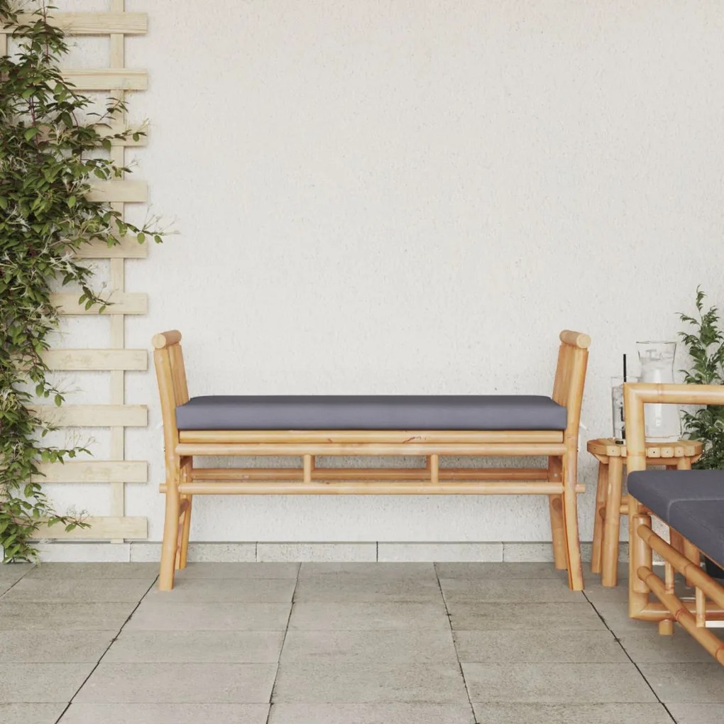 Kerti pad párnával, 110 cm Bambusz