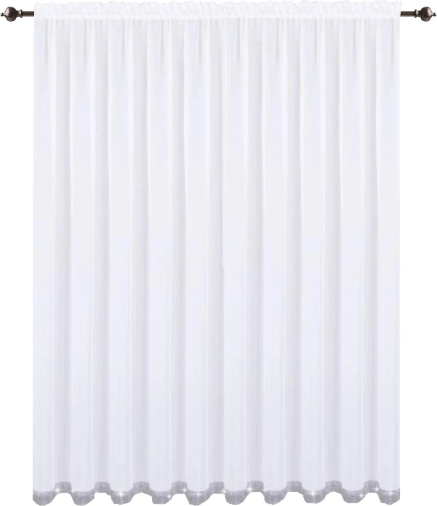 Sima, cirkóniás függönyök, készre varrva, 240x400 cm, függöny flitterekkel, voile, fehér függönyök