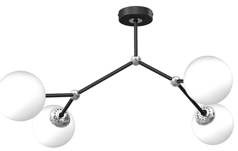 Csillár JOY 4xE14/40W/230V fekete/fényezett króm