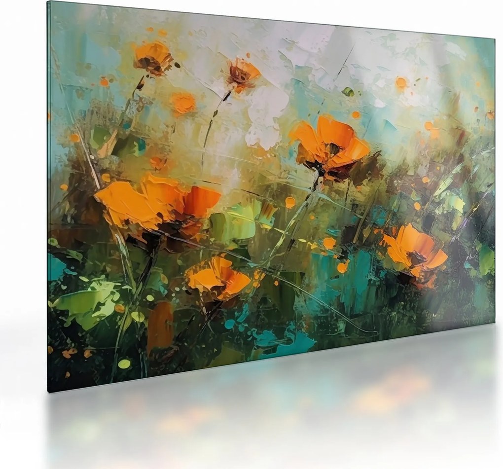 Üveg kép - Virágok (70x50 cm)