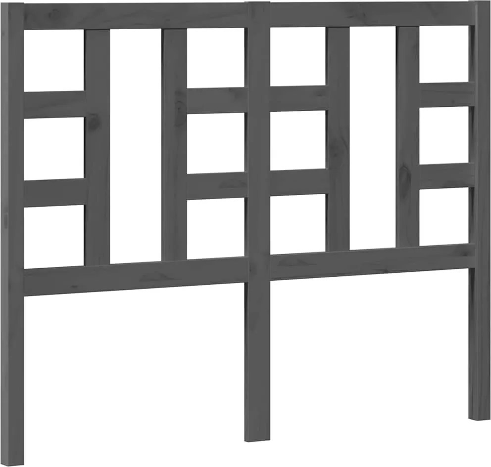 vidaXL szürke tömör fenyőfa ágyfejtámla 126 x 4 x 100 cm