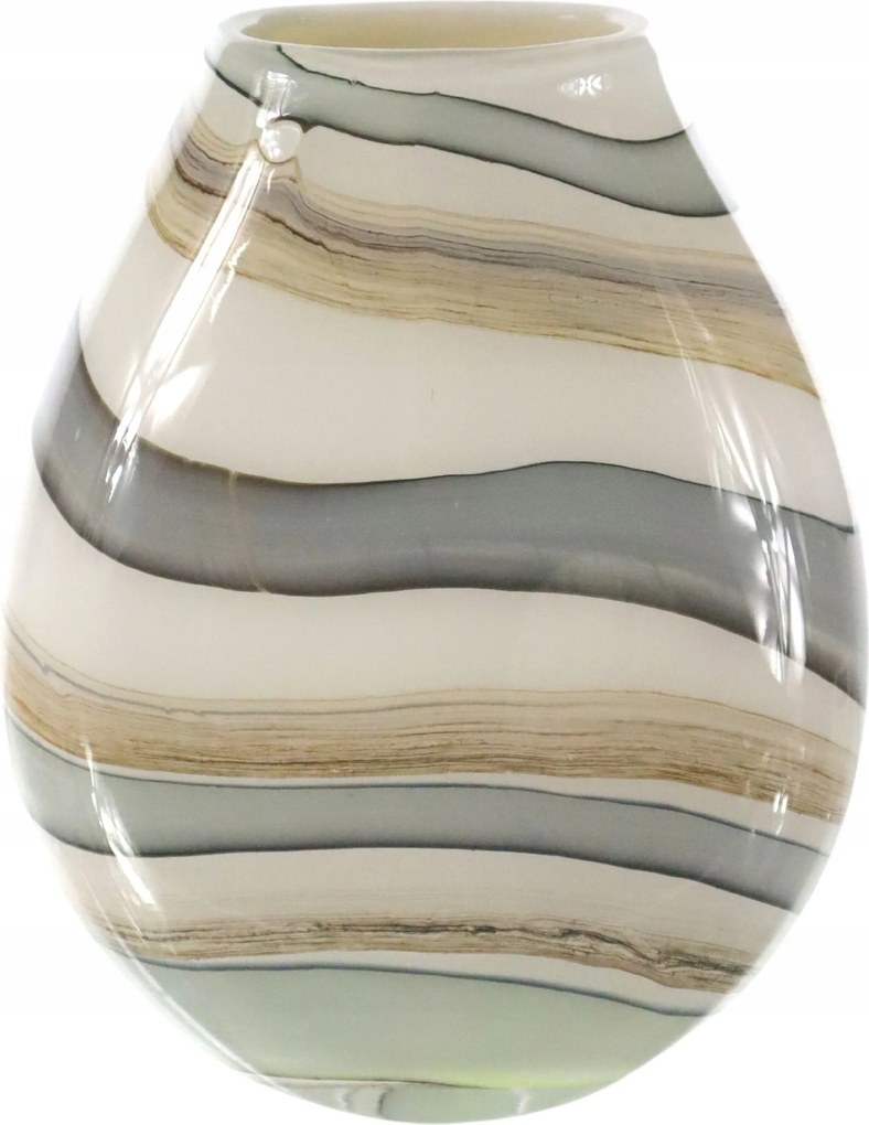 Üveg virágváza masszából dekoratív Váza 40cm kék-krém