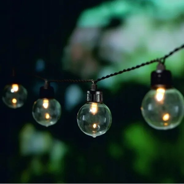 LED napelemes dekorációs fényfüzér 30xLED/8 üzemmód 500 mAh 10,6 m IP67 meleg fehér