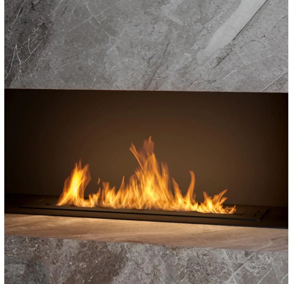 InFire - Beépített BIO kandalló 7,5x80 cm 6kW fekete