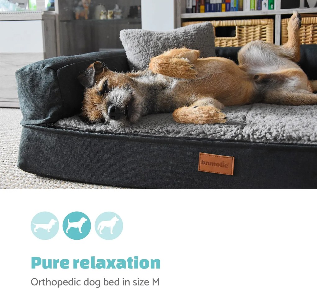 Odin, kutyafekhely, alátét, mosható, ortopéd, csúszásgátló, légáteresztő, memóriahab, M méret (100 x 12 x 80 cm)