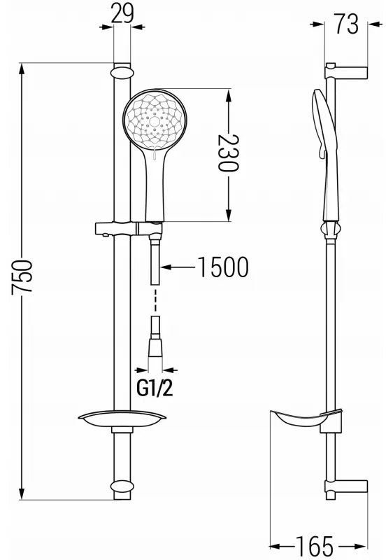 Mexen Sabre DB74 zuhanygarnitúra, fekete - 72104DB74-70