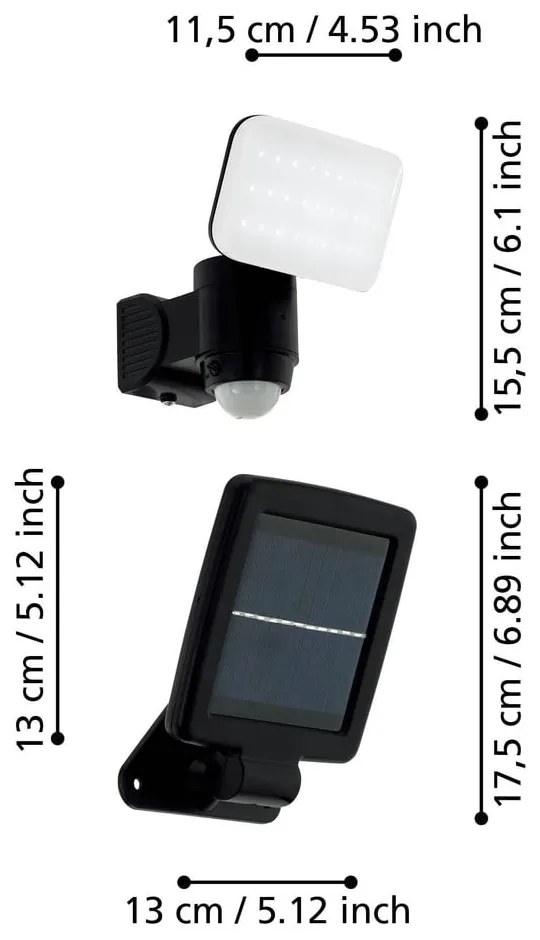 Napelemes LED fali kültéri lámpa (magasság 15,5 cm) CASABAS – EGLO