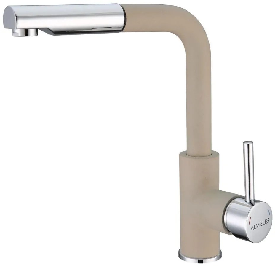 ALVEUS 1129045- Mosogatócsap kihúzható permetezővel SIROS 29,7 cm gránit/bézs