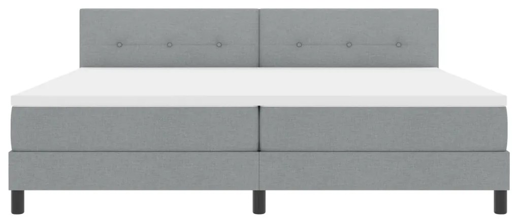 Box Spring ágy matraccal világosszürke 200x200 cm szövet