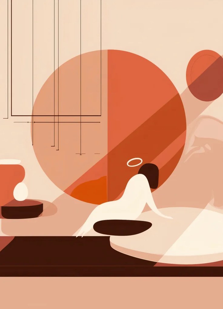 Poszter 20,5x28,4cm Nyugalom a geometrikus napsütésben