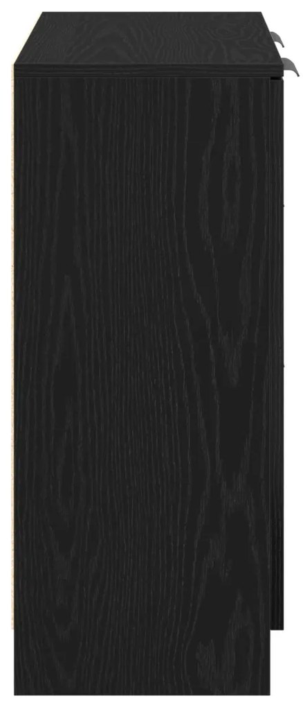 vidaXL Széf fiókkal Fekete tölgy 60 x 30 x 70 cm Faanyag