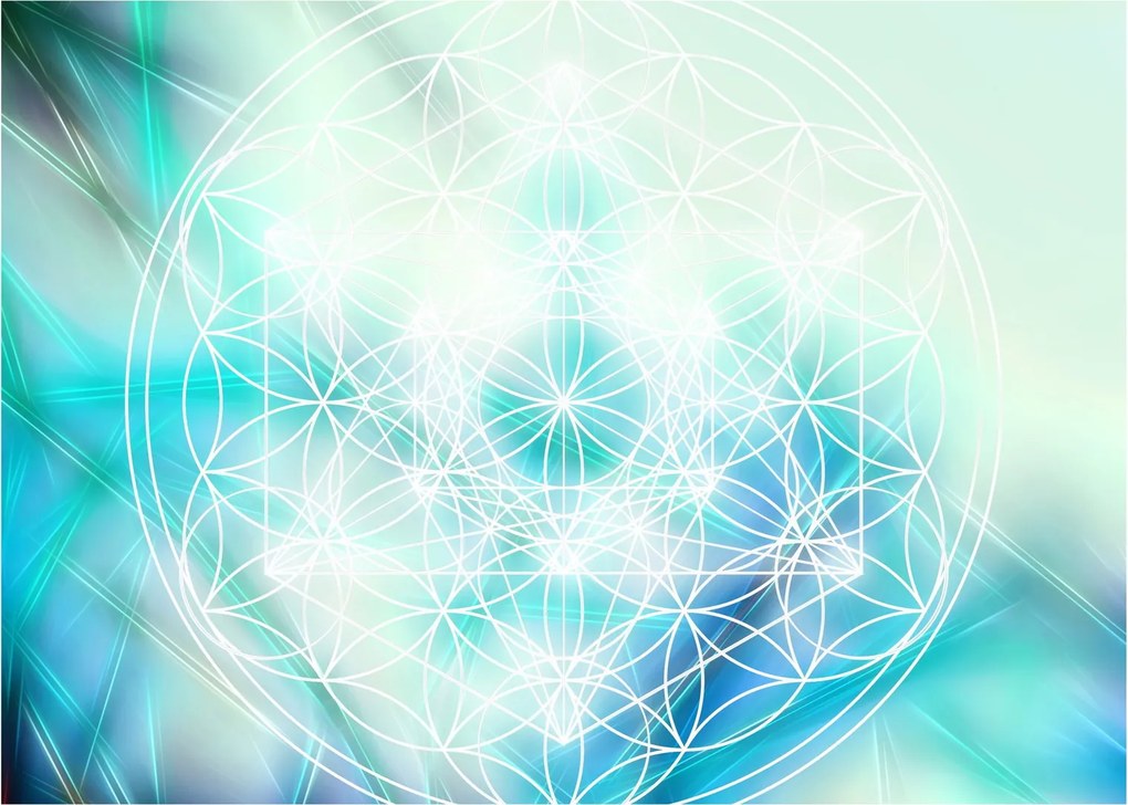 Kép - Merkaba türkiz háttérrel (70x50 cm)