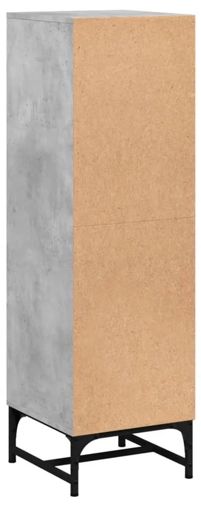 betonszürke magasszekrény üvegajtókkal 35 x 37 x 120 cm