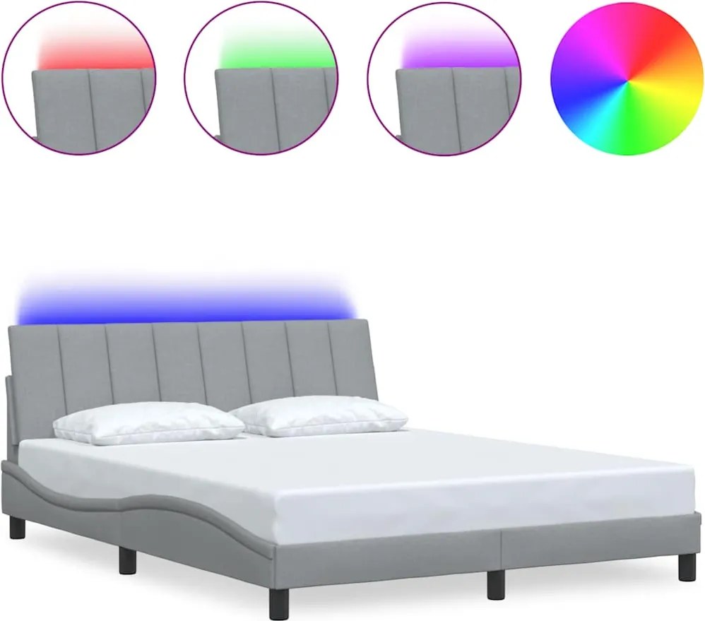 vidaXL világosszürke szövet ágykeret matrac nélkül Hanko 160 x 200 cm