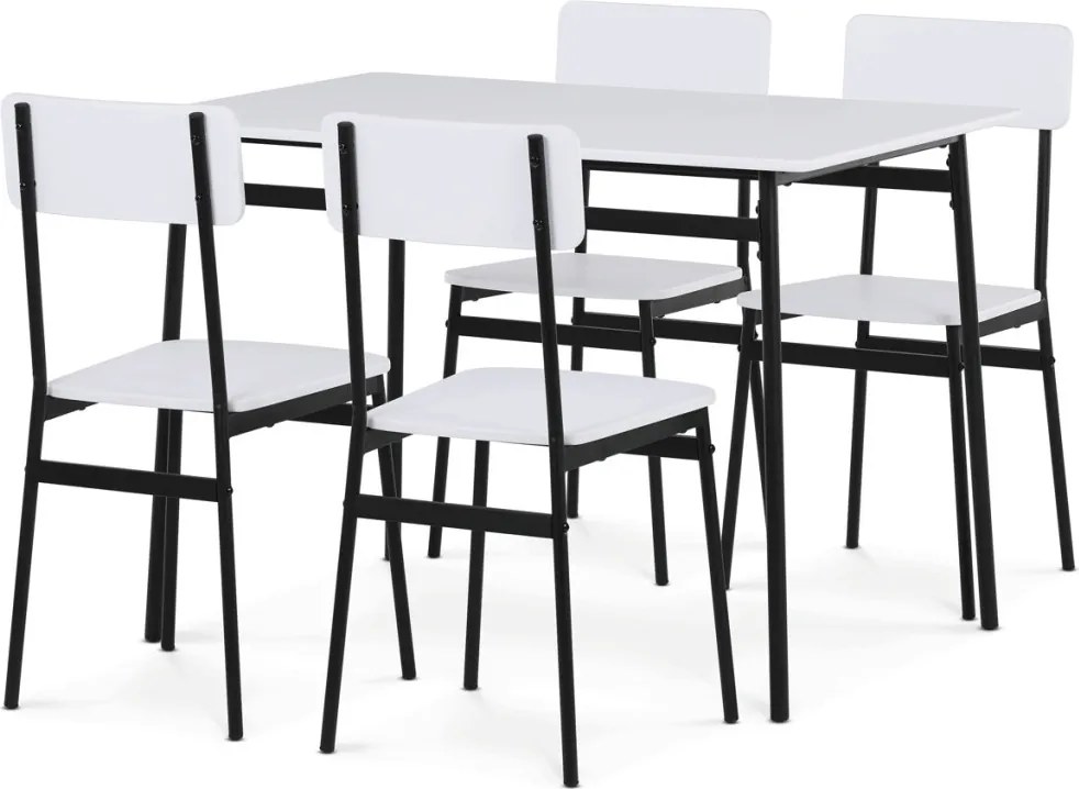 4 személyes fehér MDF étkezőgarnitúra 110x70x76 cm – WT