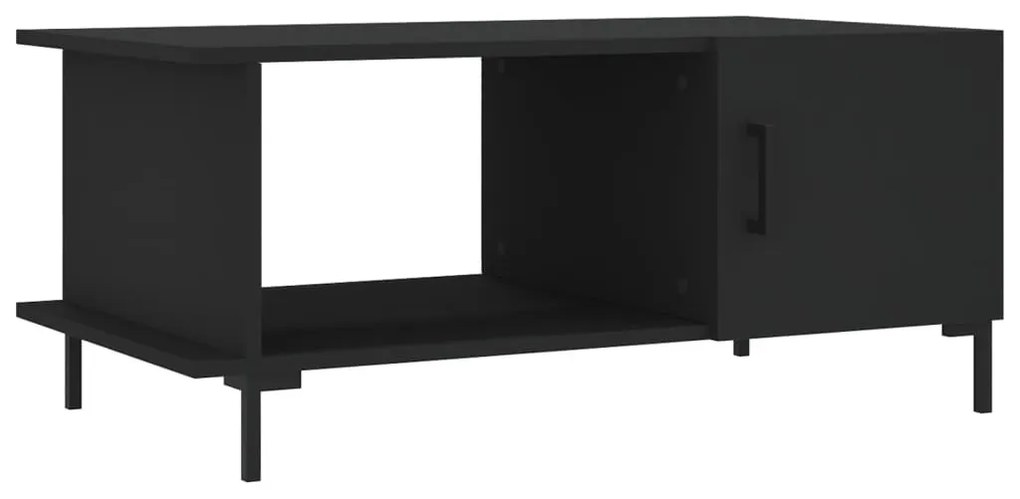 Fekete szerelt fa dohányzóasztal 90 x 50 x 40 cm