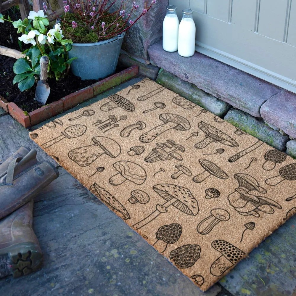 Kókuszrost lábtörlő 60x90 cm Mushrooms – Artsy Doormats