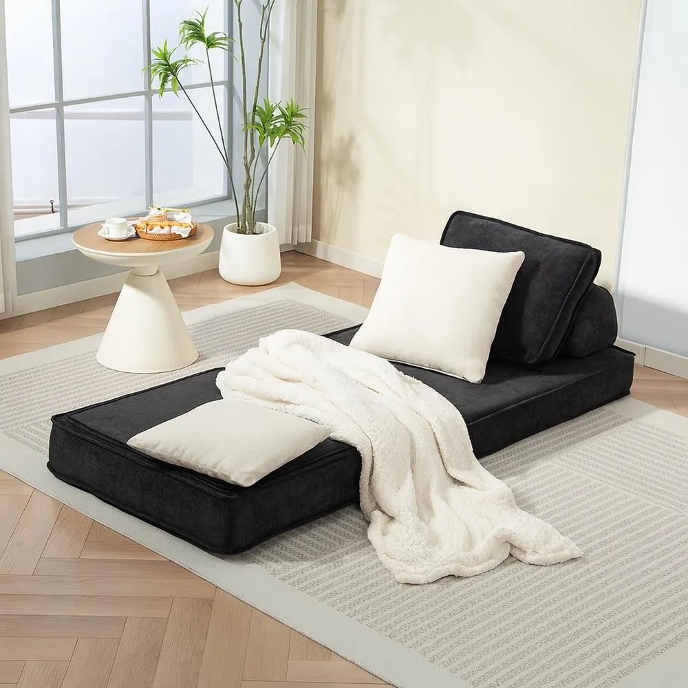 CALMERO kinyitható, multifunkciós kanapé - fekete