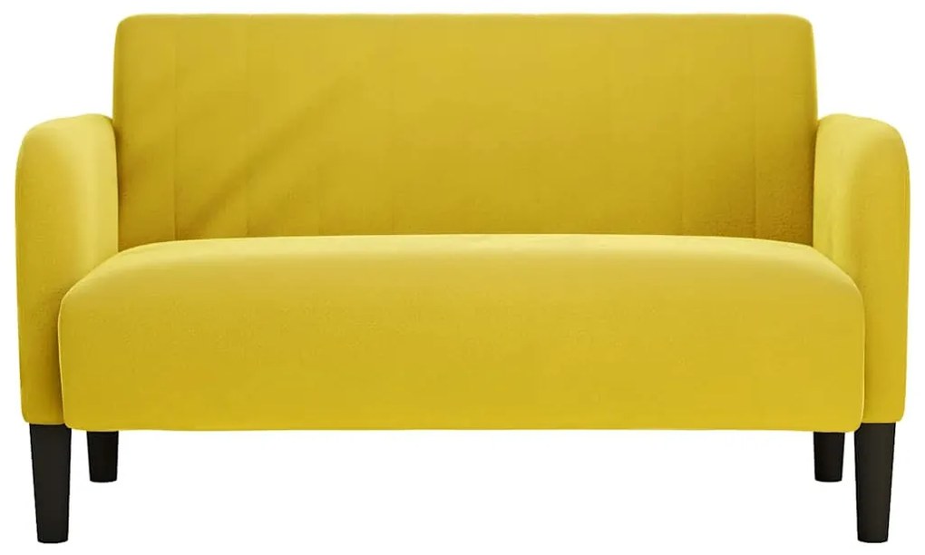 sárga bársony loveseat kanapé 109 cm