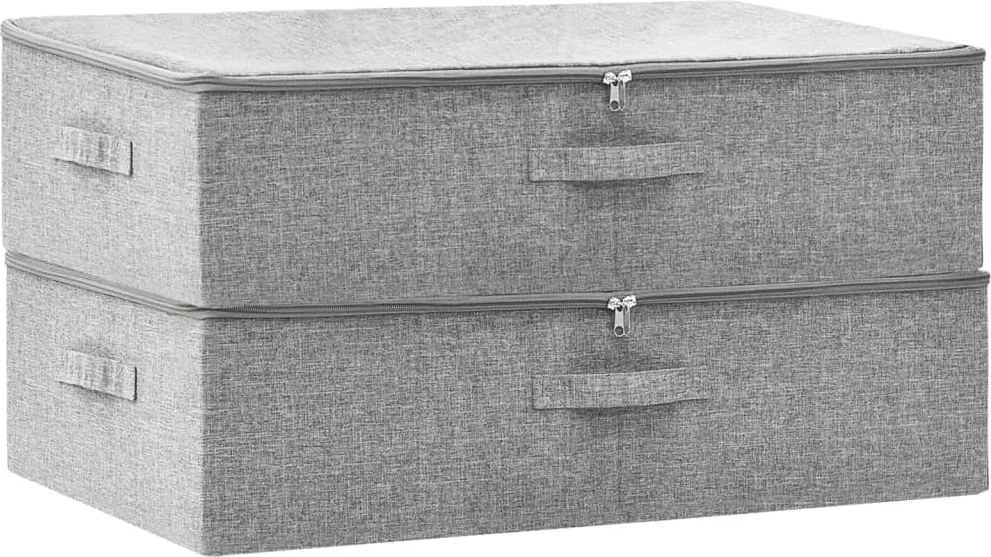 vidaXL 2 db szürke szövet tárolódoboz 70 x 40 x 18 cm