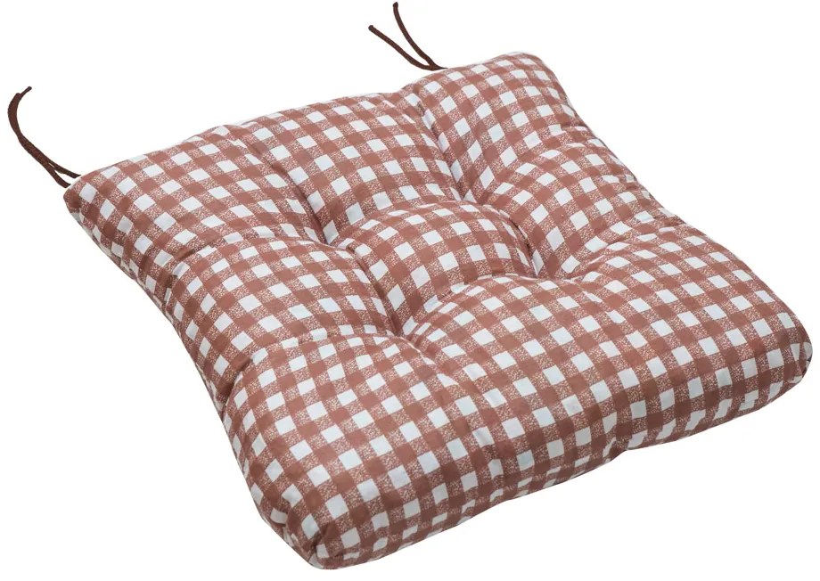 Soft kockás barna székpárna