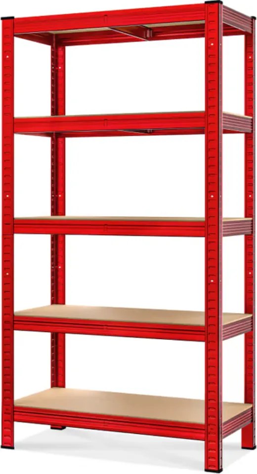 HEAVY nagy teherbírású polc, max. 875kg, 180×90×40cm, piros Monzana