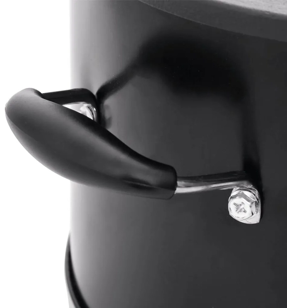 fekete fém fatüzelésű kempingtűzhely 36 x 26 x 22,5 cm