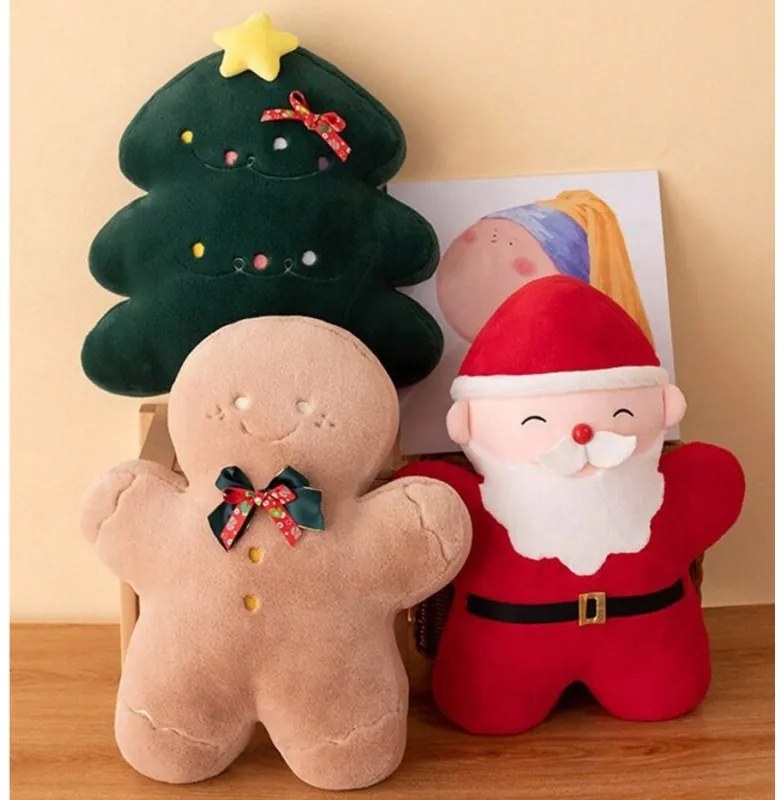 Bársonyos díszpárna fenyőfa alakban MERRYLY, zöld