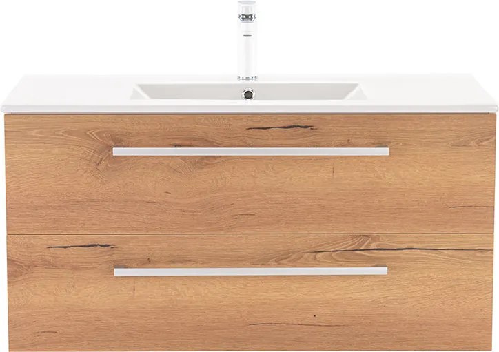 Vario Clam 100 alsó szekrény mosdóval fehér-tölgy