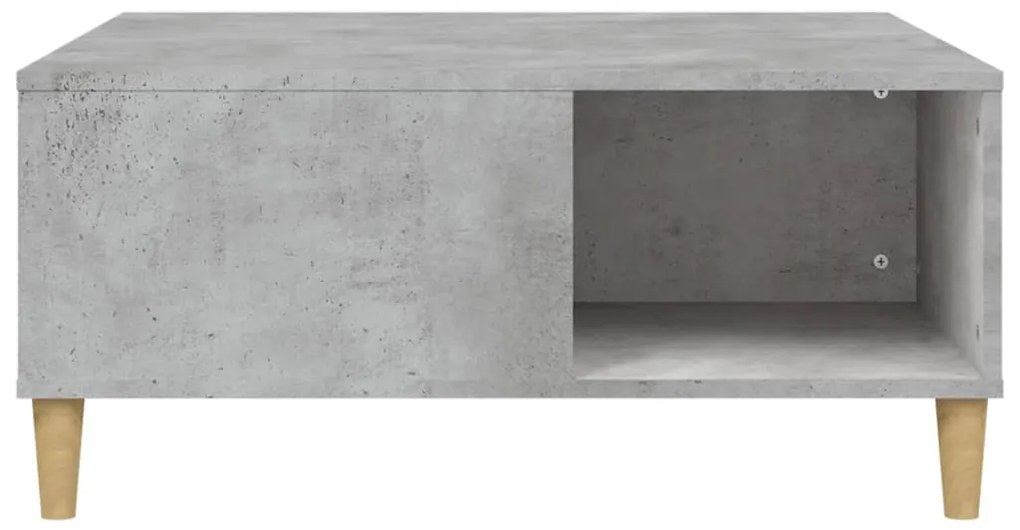 Betonszürke szerelt fa dohányzóasztal 80x80x36,5 cm