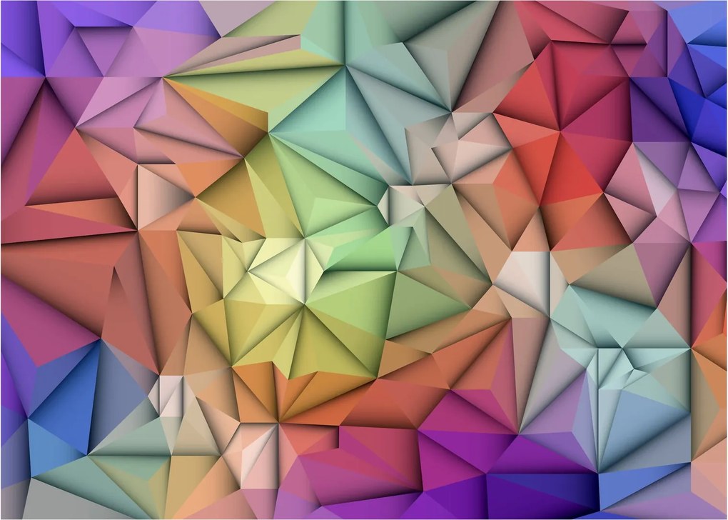 Kép - Sokszögű absztrakció (üvegen) (70x50 cm)