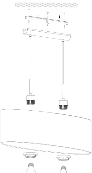 Eglo 31581 - PASTERI függeszték 2xE27/60W/230V, kábellel