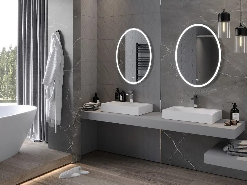 Mexen Elz világító fürdőszobai tükör 60 x 80 cm, LED 6000K, páramentesítő - 9802-060-080-611-00