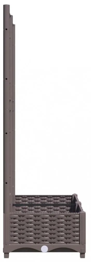barna polipropilén rácsos kerti ültetőláda 80 x 40 x 121,5 cm